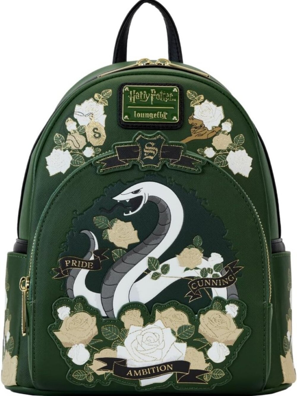 Slytherin House Floral Tattoo Mini Backpack | Harry Potter Inspired Bag